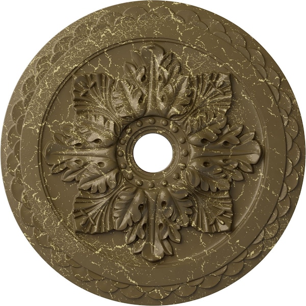 Ekena Millwork Bordeaux Deluxe Medallion (Canopies up to 4"), 23 5/8"OD x 3"ID x 2"P, Mississippi Mud Crackle CM23BOMMC - main